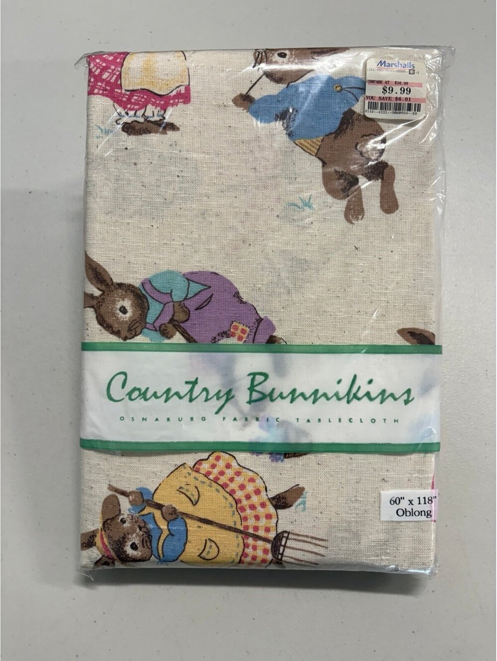 Vintage Avon Home Fashions Country Bunnikins Tablecloth 60x118 Oblong NEW